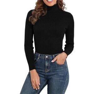 Women's Ribbed Turtleneck Long Sleeve Sweater